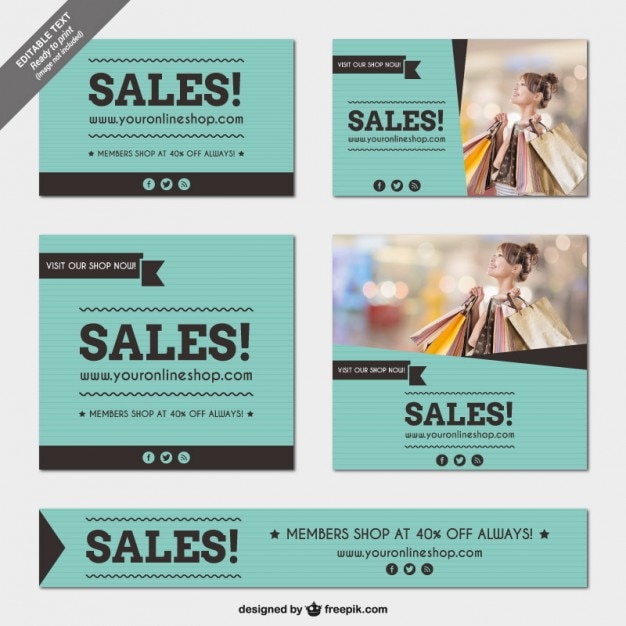 Free Vector sales banners templates pack