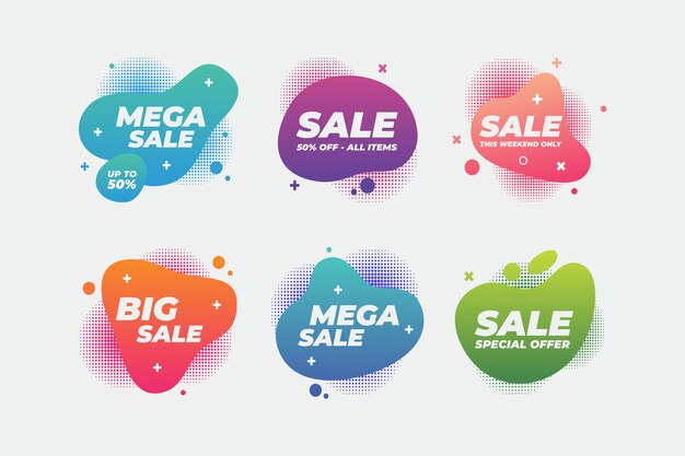 Sales colorful banner collection