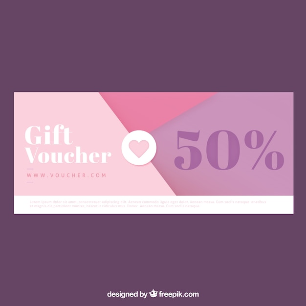 Sales gift coupon with a heart 