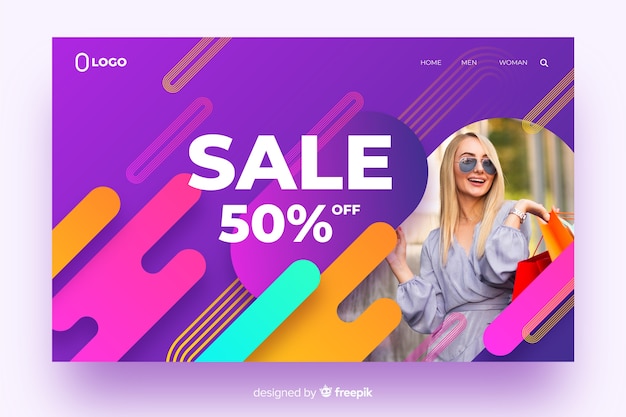 Sales landing page with fashion