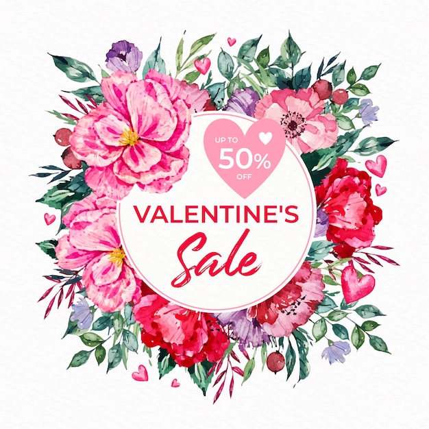 Free Vector sales promo for valentine's day event