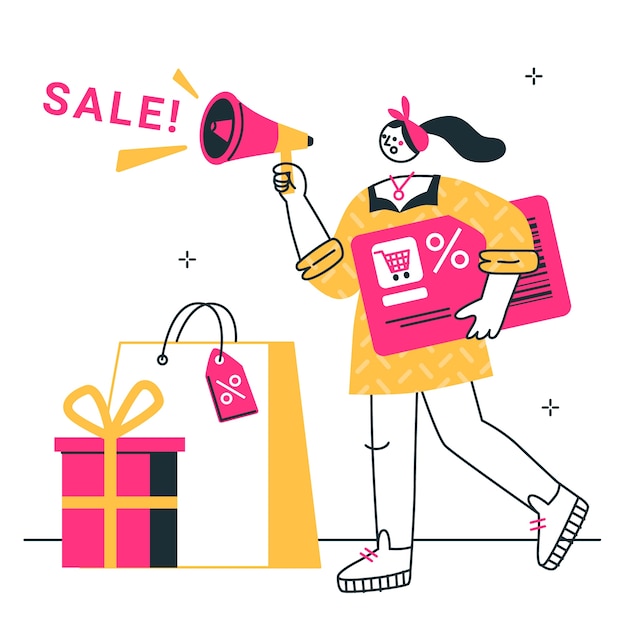 Free Vector sales promotion  concept illustration