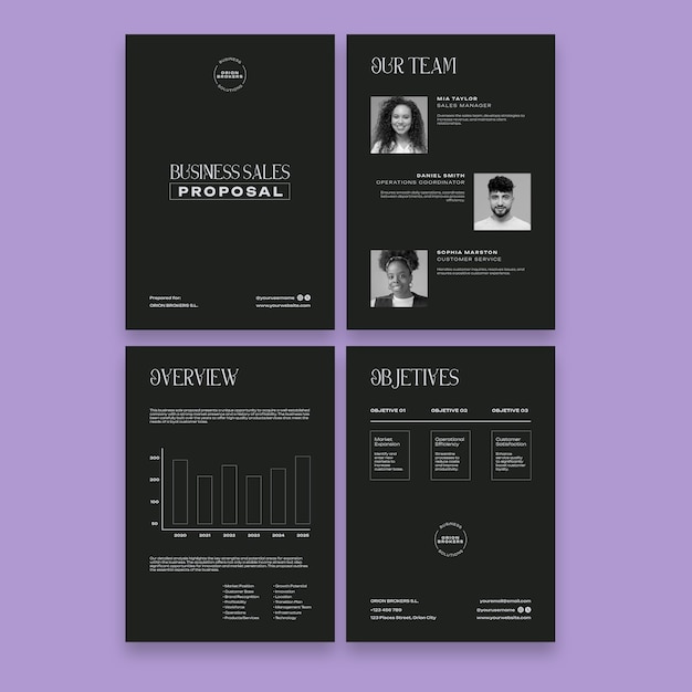 Free vector sales proposal template design