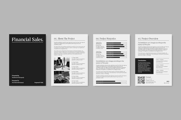 Free Vector sales proposal template design