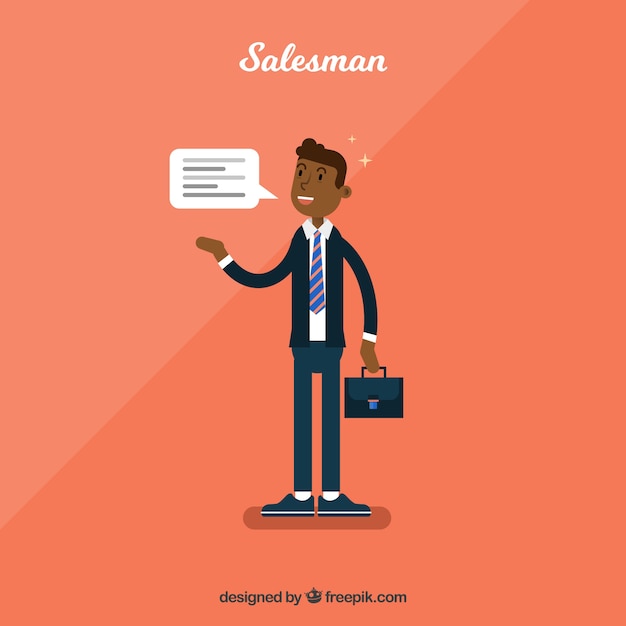 Salesman talking