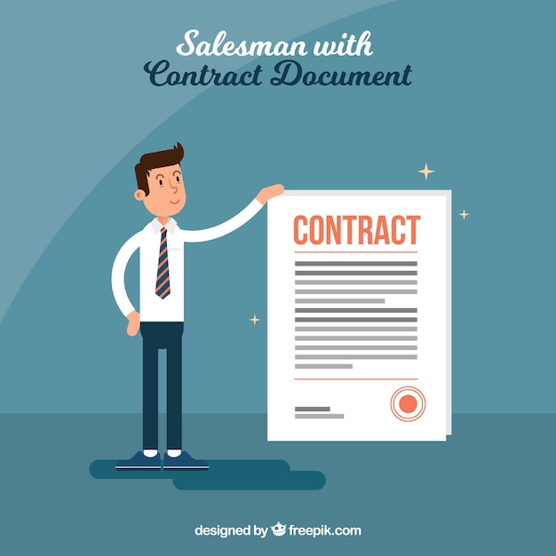 Salesman with contract