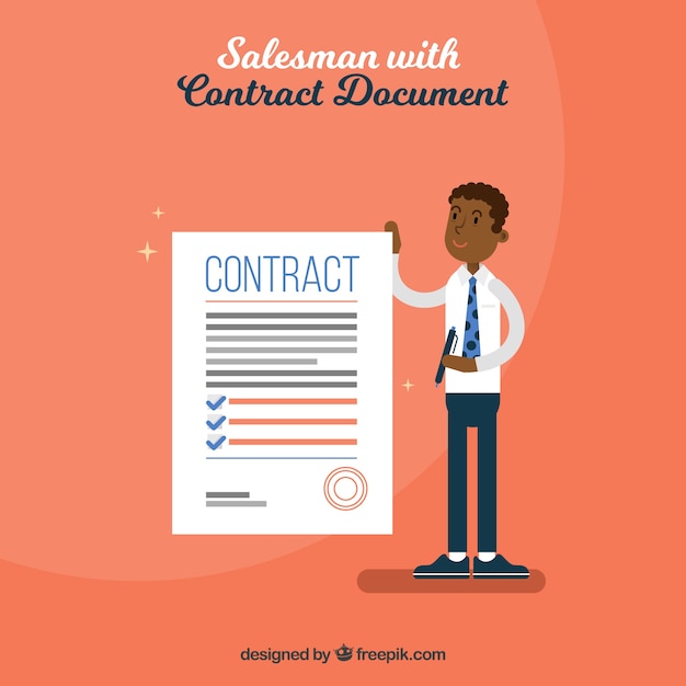 Free Vector salesman with contract