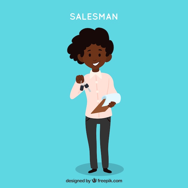 Saleswoman with keys