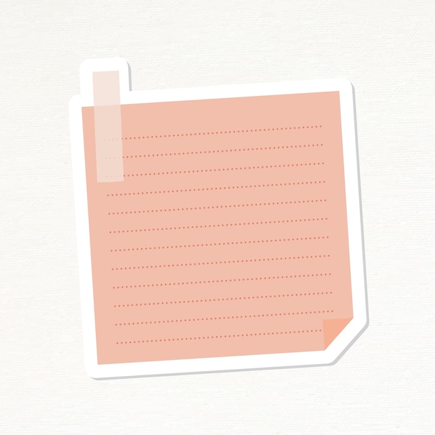 Free Vector salmon pink dotted notepaper journal sticker vector