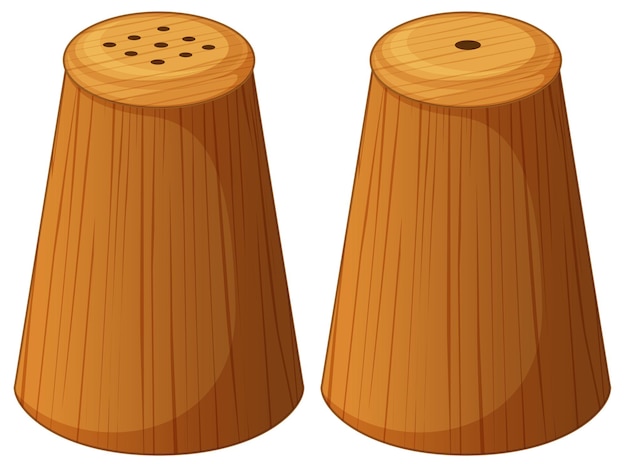 Free Vector salt and pepper shakers made of wood