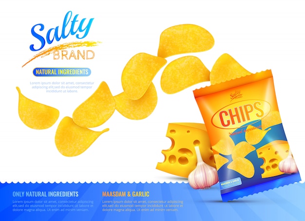 Free vector salty snacks ad poster