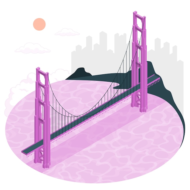 Free Vector san francisco bridge concept illustration