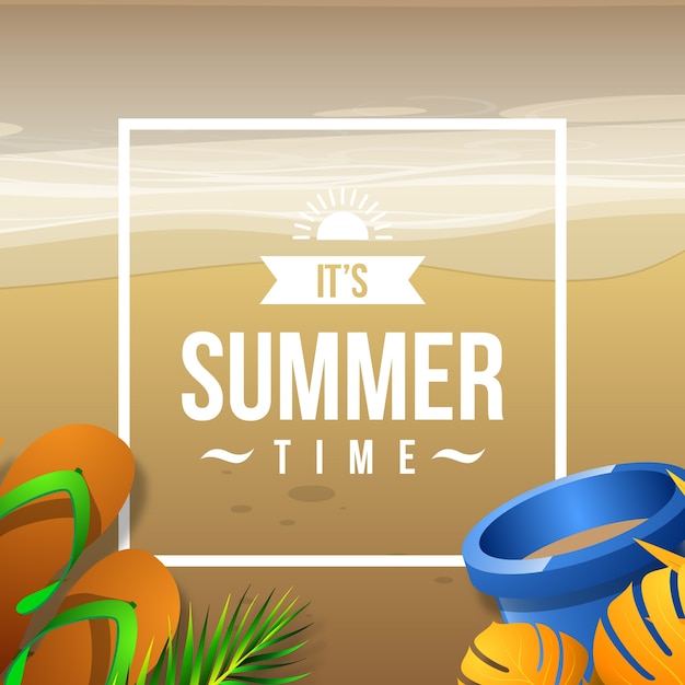 Free Vector sand background with beach elements