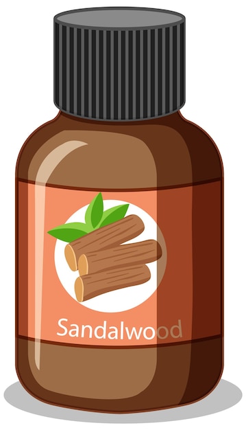 Free Vector sandalwood essential oil bottle isolated