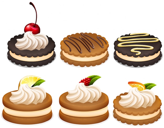 Free vector sandwich cookies with cream illustration