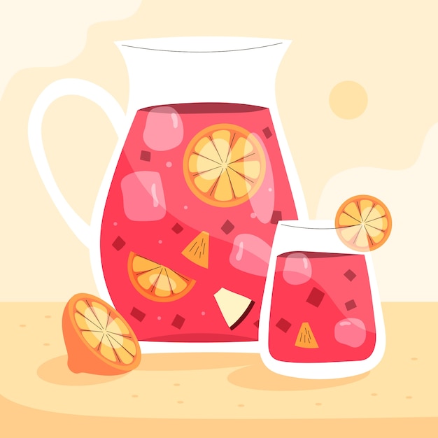 Free Vector sangria illustration in hand drawn style