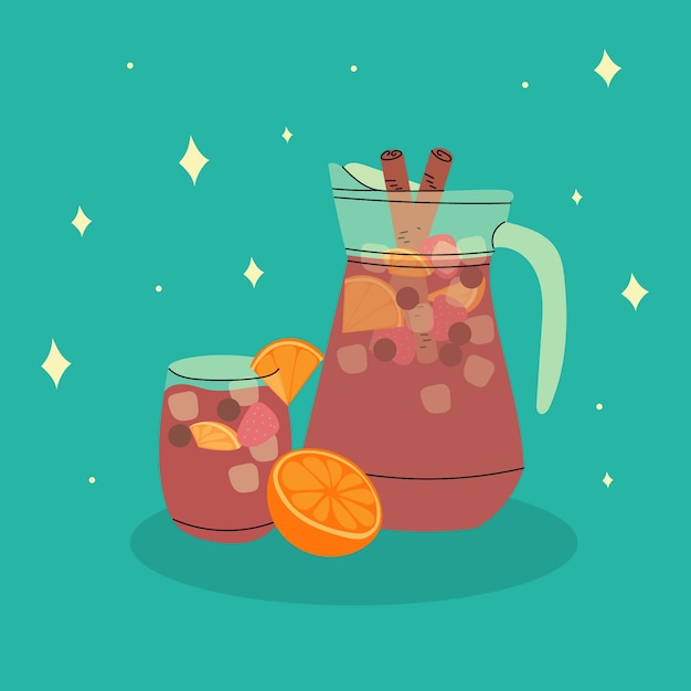 Free Vector sangria illustration in hand drawn style