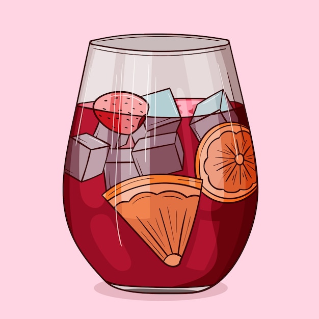 Sangria illustration in hand drawn style