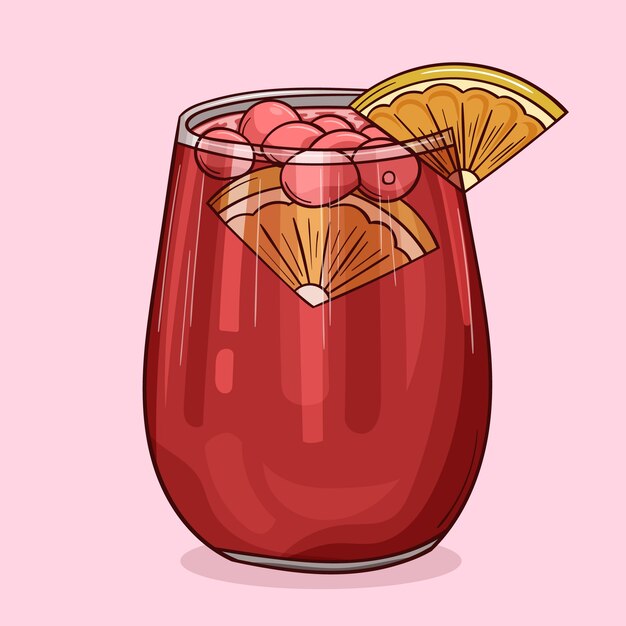 Sangria illustration in hand drawn style