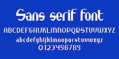 Free vector sans serif typeface alphabet