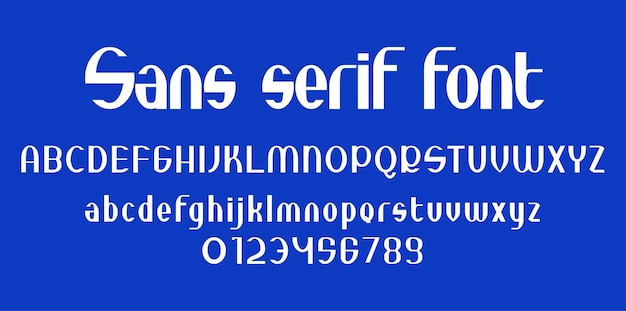 Free Vector sans serif typeface alphabet