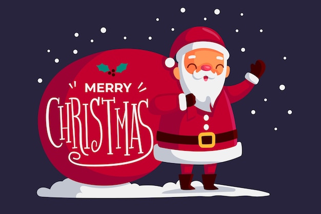 Santa character with lettering