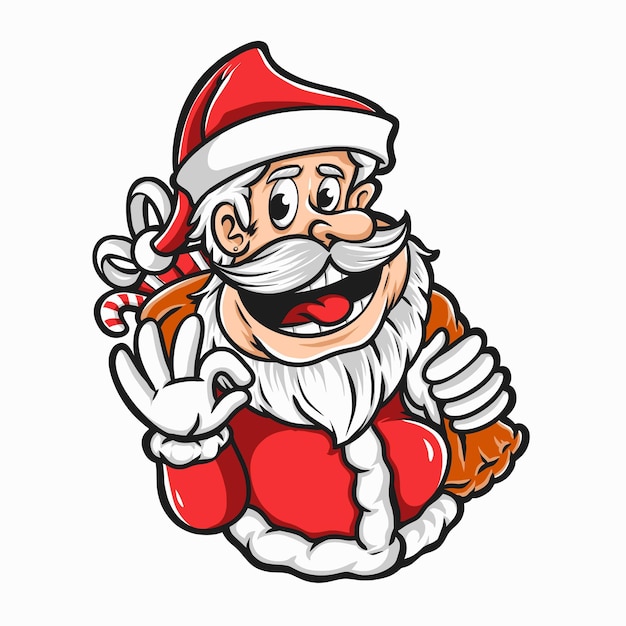 Free Vector santa claus cartoon vector illustration