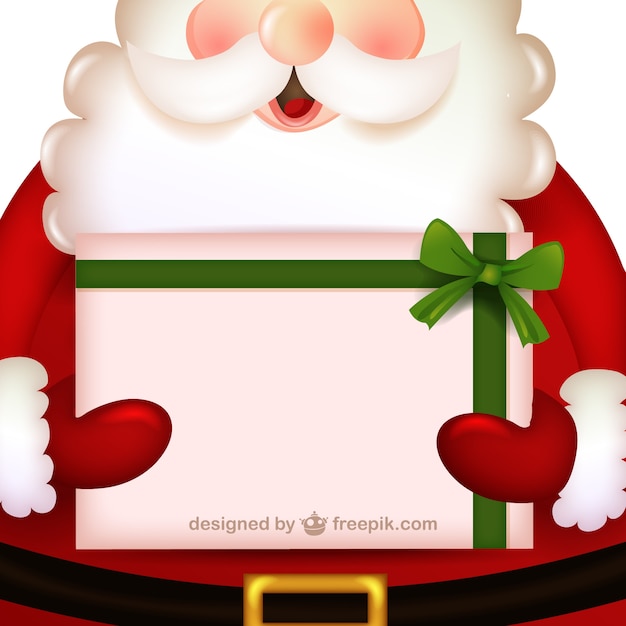 Free Vector santa claus cartoon with present