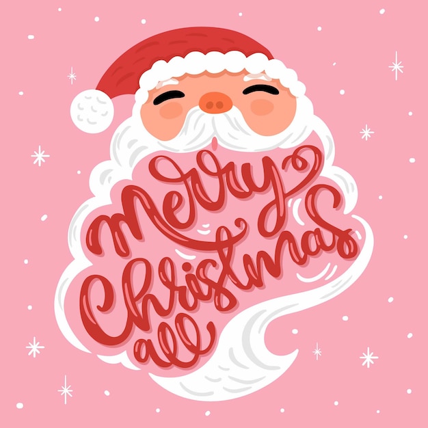 Santa claus character with lettering