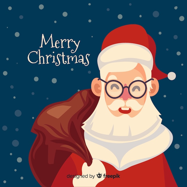 Santa claus christmas background flat design