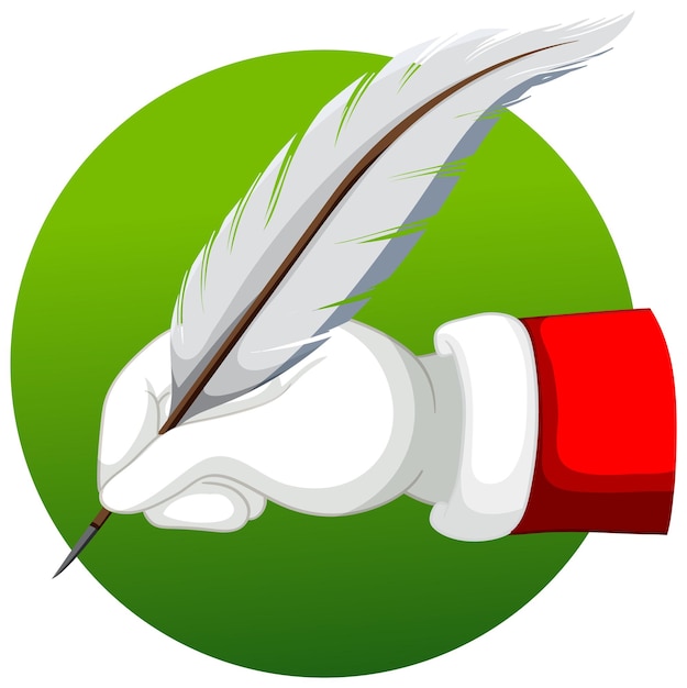 Free Vector santa claus hand holding quill