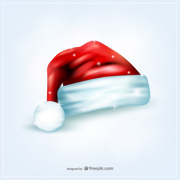 Free vector santa claus hat with sparkles