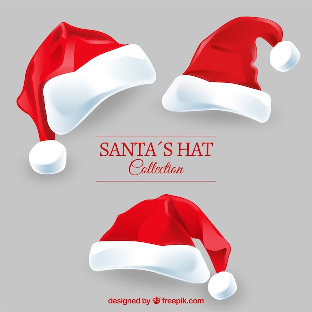 Free Vector santa claus hats pack