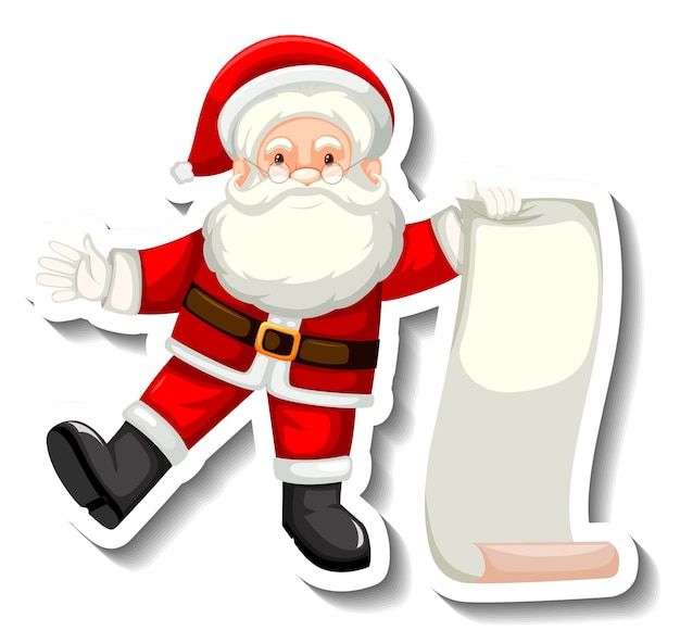 Santa Claus holding blank paper