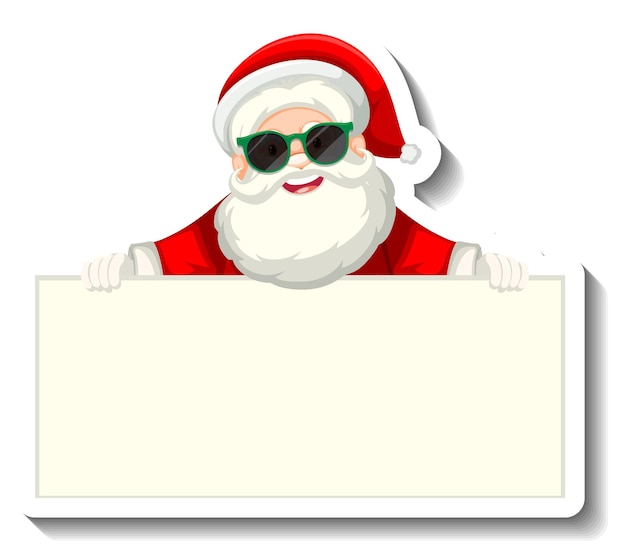 Santa Claus holding empty banner