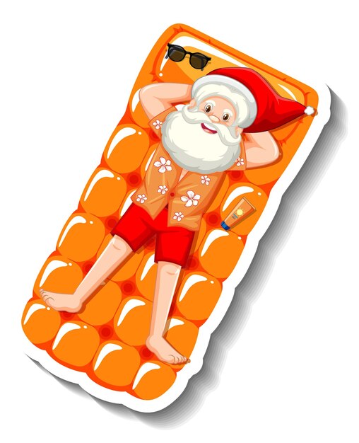 Santa Claus on inflatable pool float