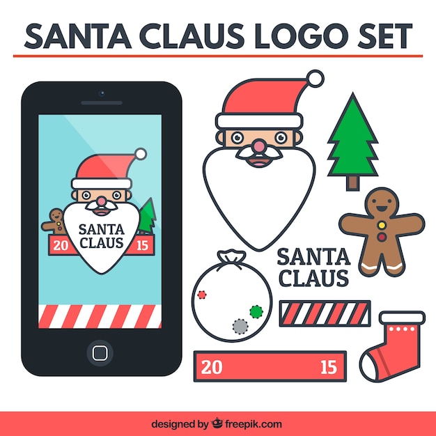 Free Vector santa claus logo set