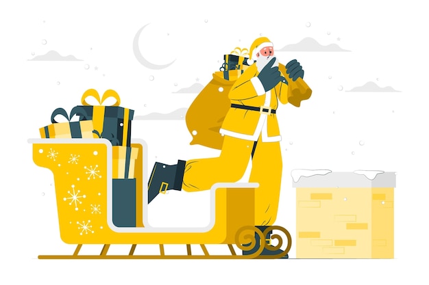 Santa claus sleigh concept illustration