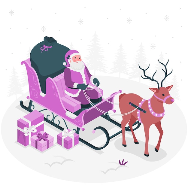 Free Vector santa claus sleigh concept illustration