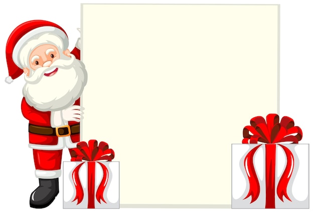 Free Vector santa claus with blank board template