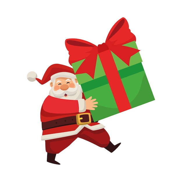 Free Vector santa claus with gift illustration isolated