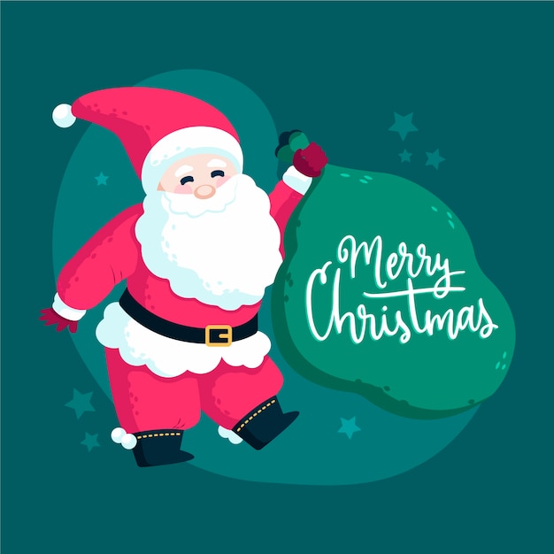 Santa claus with lettering