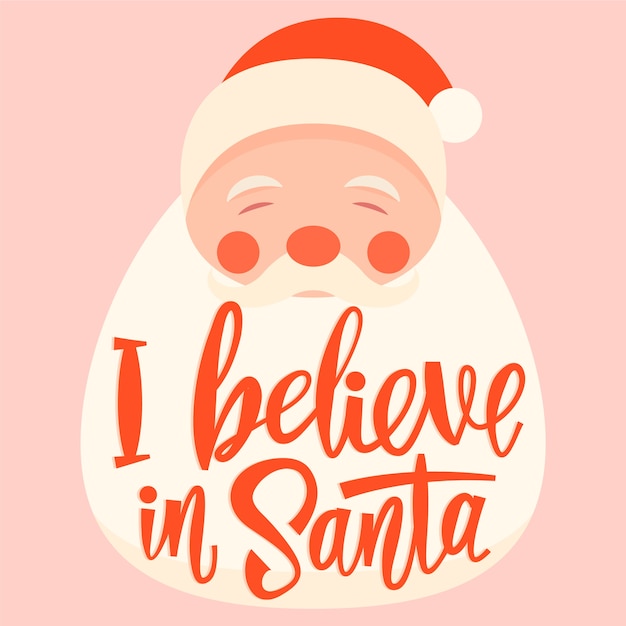 Free vector santa claus with red lettering