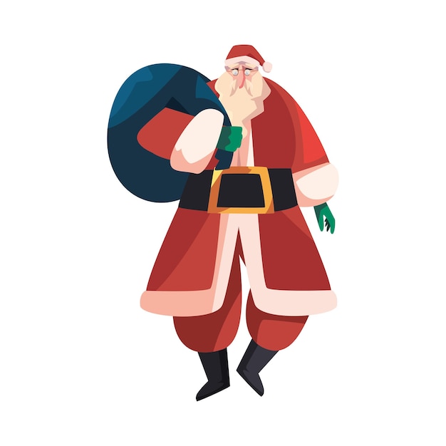 santa claus with sack illustration