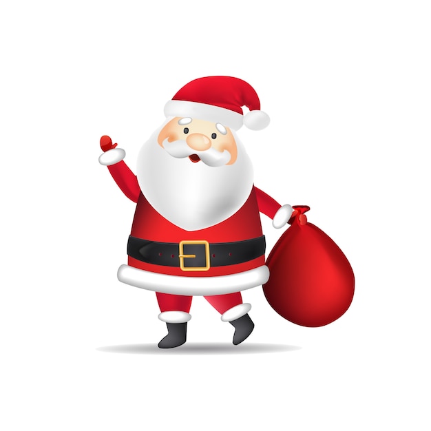 Free Vector santa clause in costume carrying sack