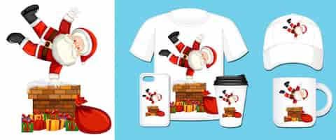 Free vector santa different product templates