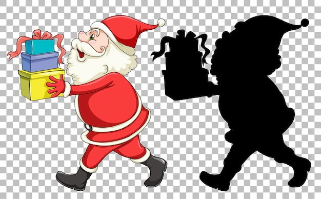 Free vector santa handing the gift