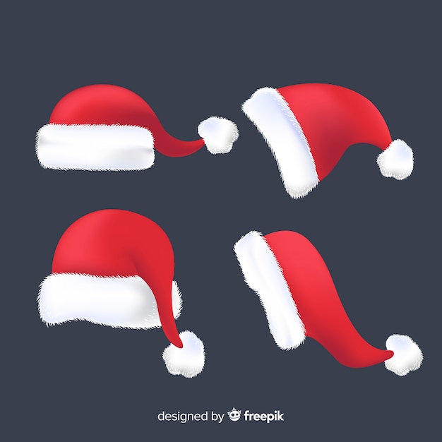 Free vector santa hat collectio