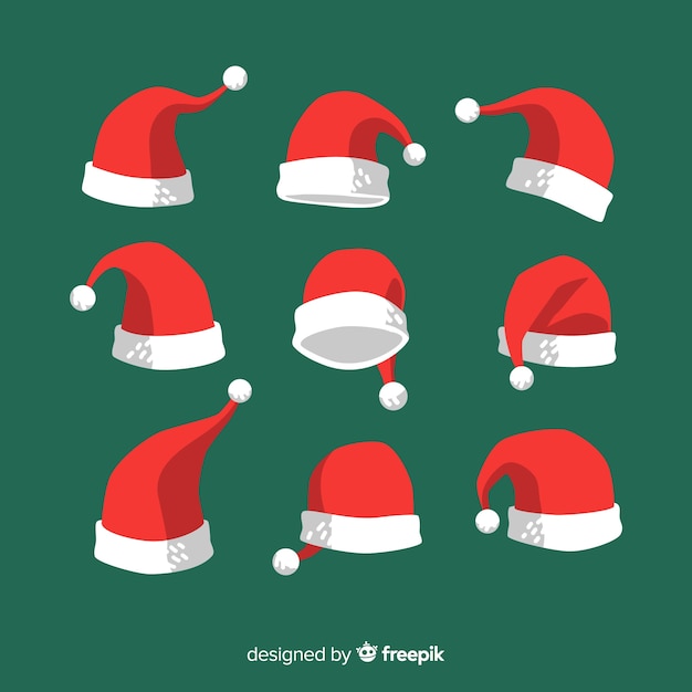 Free vector santa hat collection