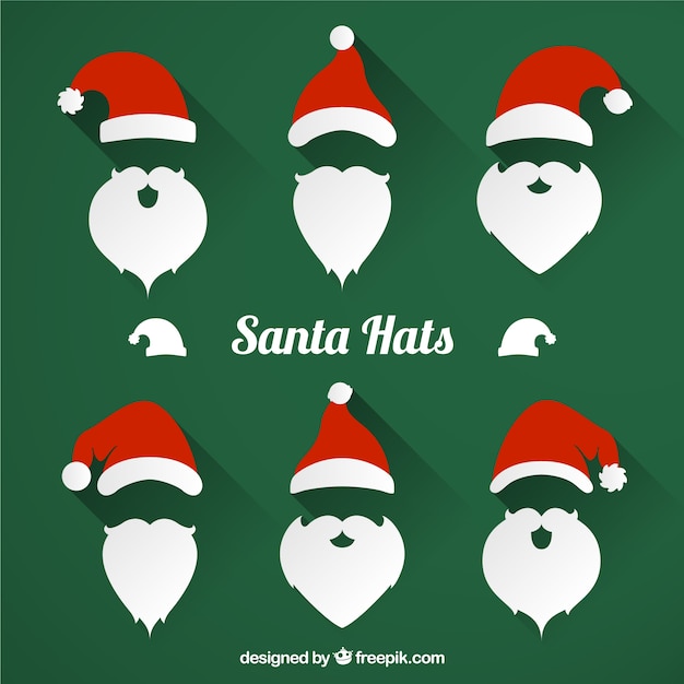 Free Vector santa hats pack